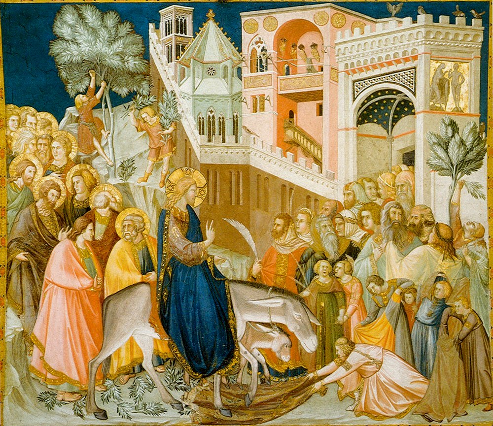 キリストのエルサレム入城　画：ピエトロ・ロレンツェッティ(ca.1320)