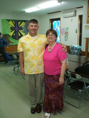 Karen and Bob.  Karen is the Editor of the church newsletter.  Thank you, Karen!